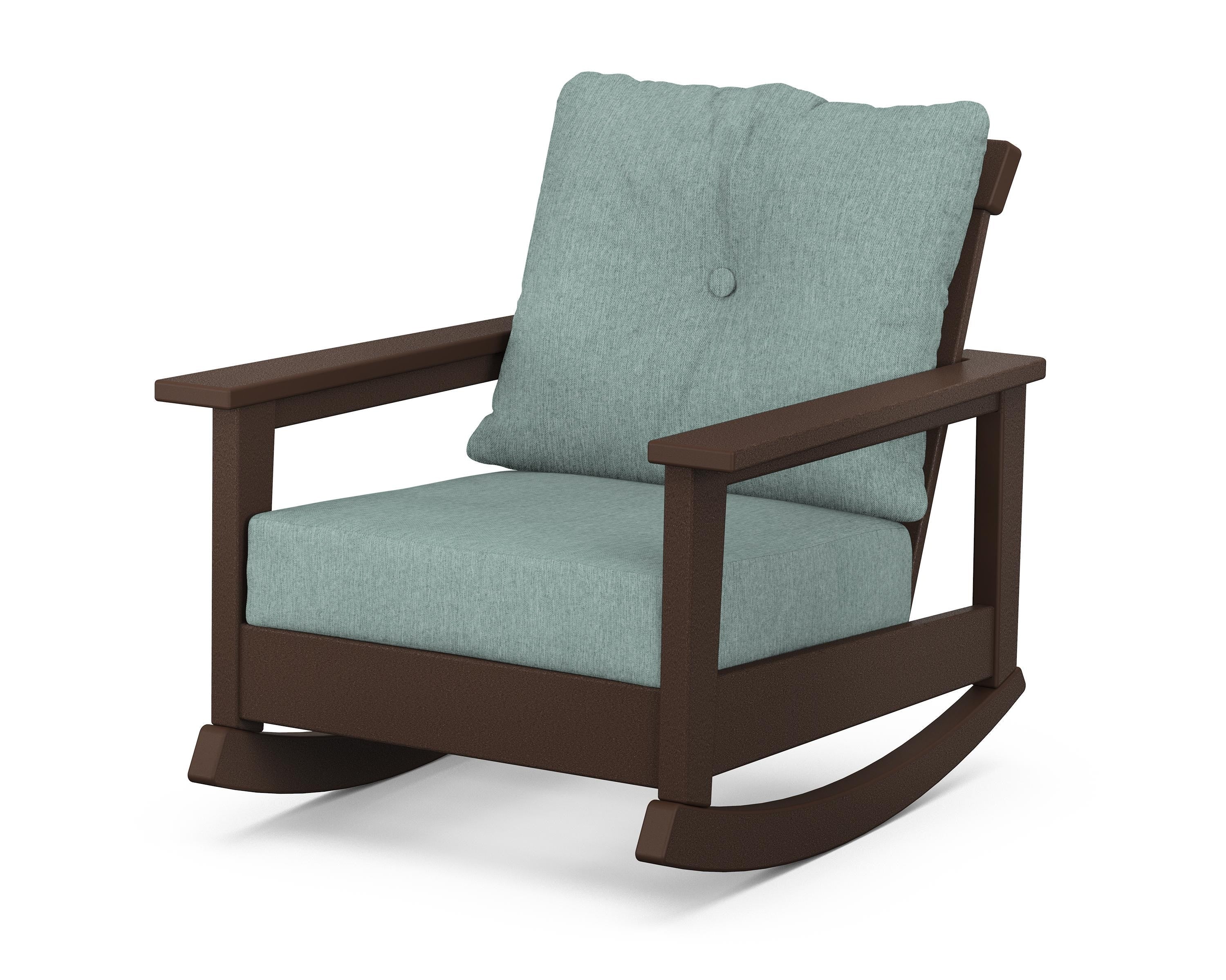 POLYWOOD® Prescott Deep Seating Rocking Chair in Mahogany / Glacier Spa