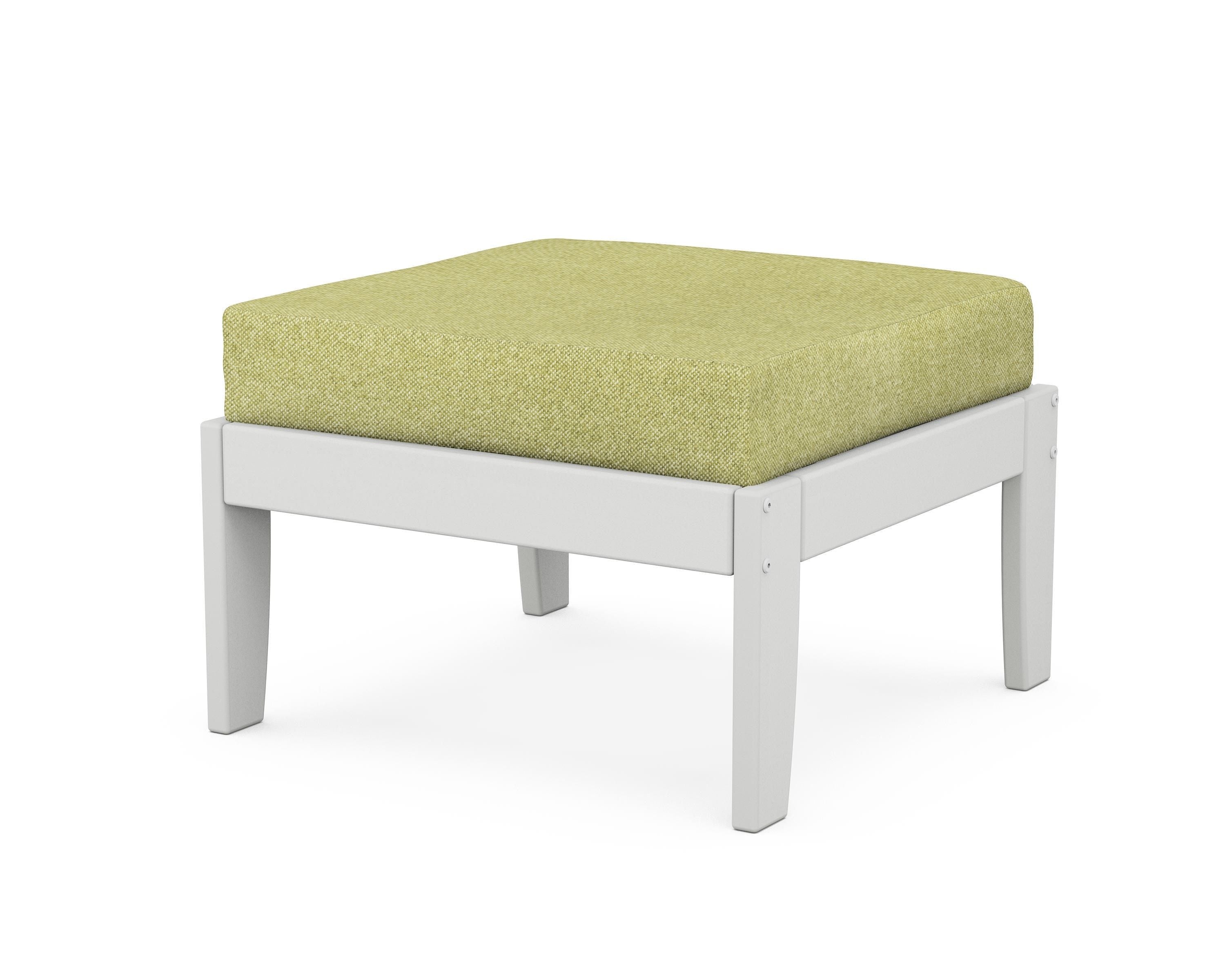 Unbranded Modular Ottoman - Classic in White / Chartreuse Boucle