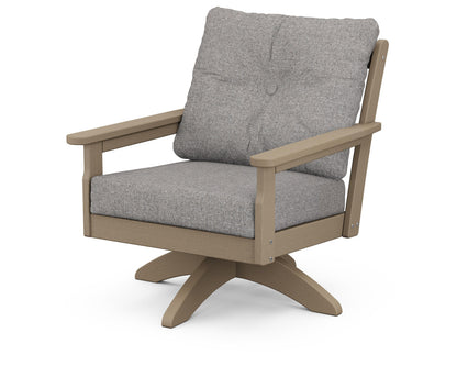 POLYWOOD® Vineyard Deep Seating Swivel Chair in Vintage Sahara / Grey Mist