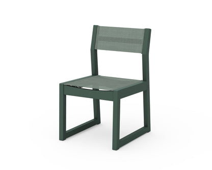 POLYWOOD® Edge Sling Dining Side Chair - 2 Chairs in Green / Dupioni Sea Mist Sling