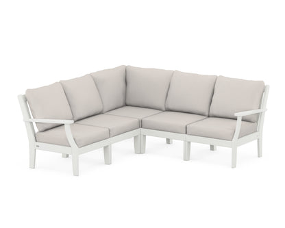 POLYWOOD® Braxton Modular 5-Piece Deep Seating Set in Vintage White / Cast Ash