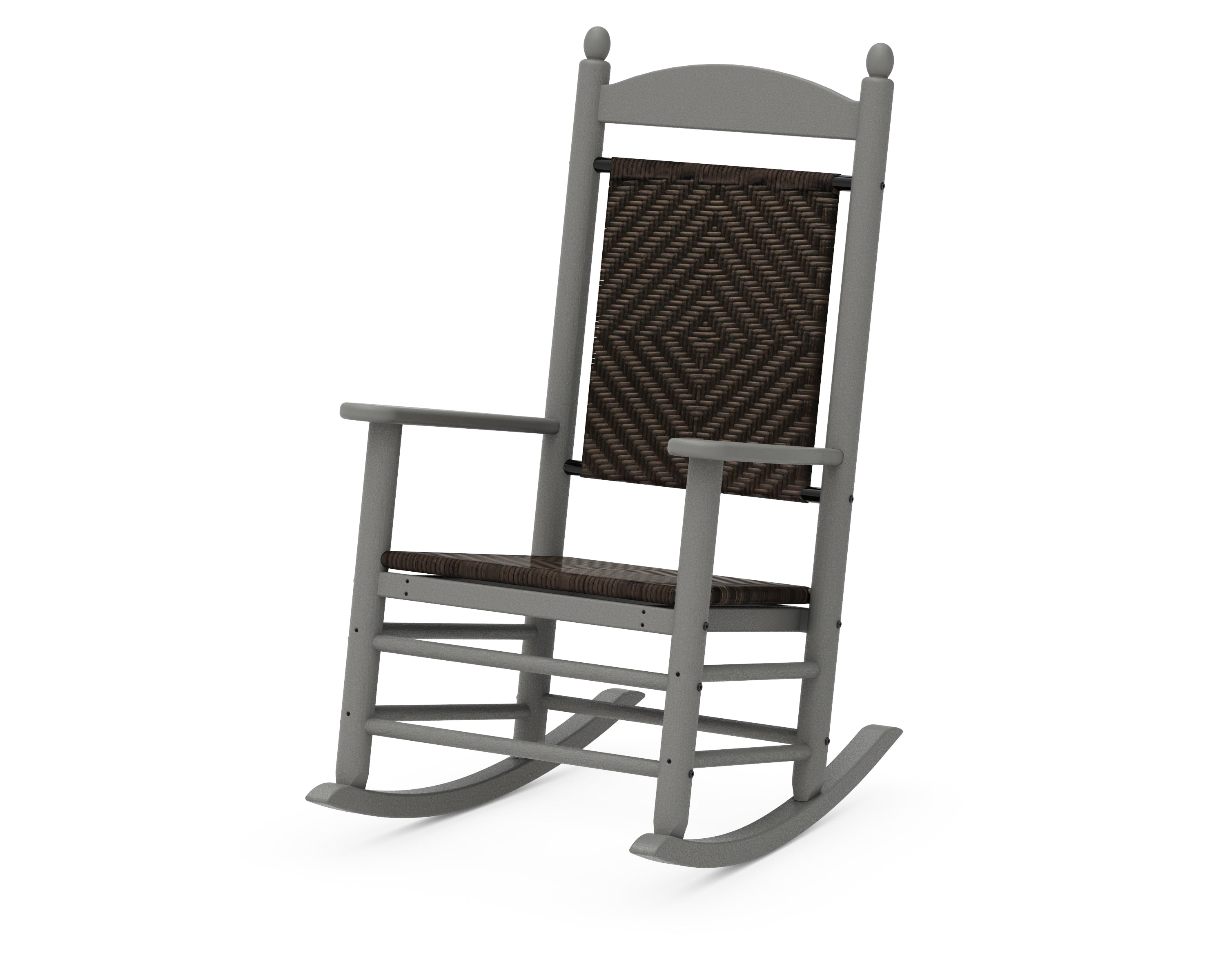 POLYWOOD® Jefferson Woven Rocking Chair in Slate Grey / Cahaba