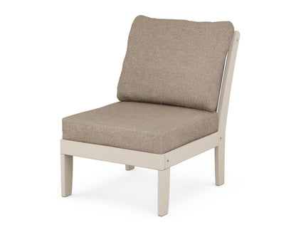 POLYWOOD® Braxton Modular Armless Chair in Sand / Spiced Burlap