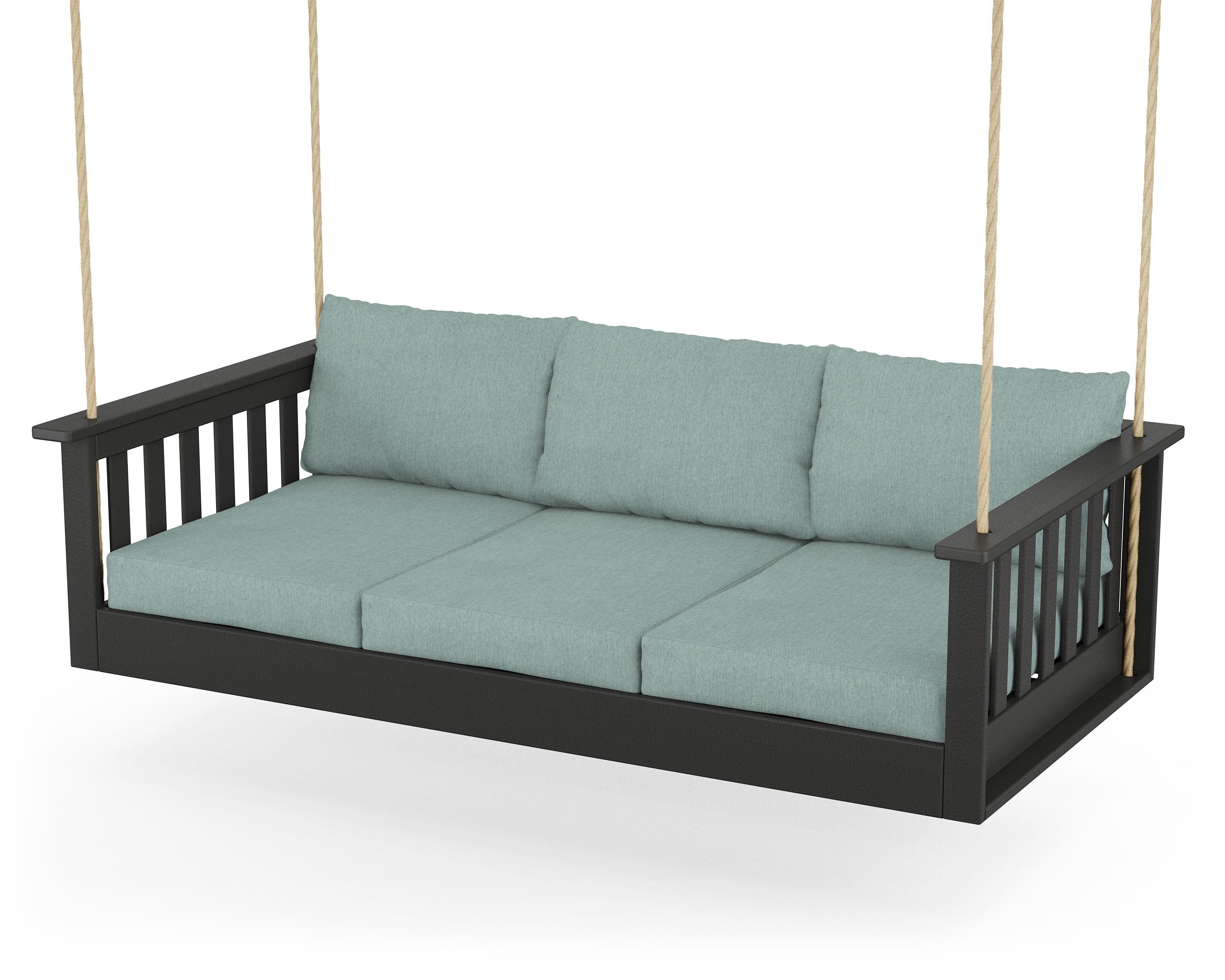 POLYWOOD® Vineyard Daybed Swing in Black / Glacier Spa