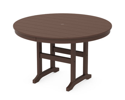 POLYWOOD® 48" Round Farmhouse Dining Table in Mahogany