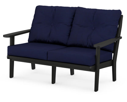 POLYWOOD® Lakeside Deep Seating Loveseat in Black / Navy
