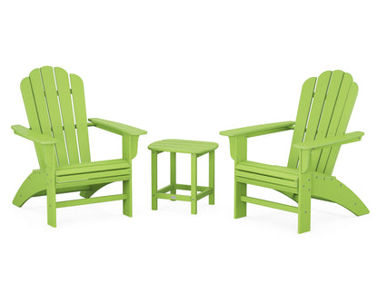 Country Living Cottage Curveback Adirondack Chair 3-Piece Set in Lime