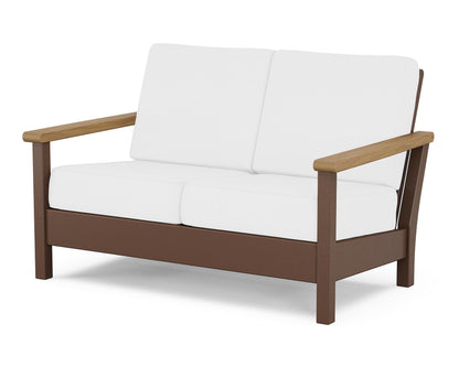 POLYWOOD® Harbour Deep Seating Loveseat in Mahogany / Natural / Natural