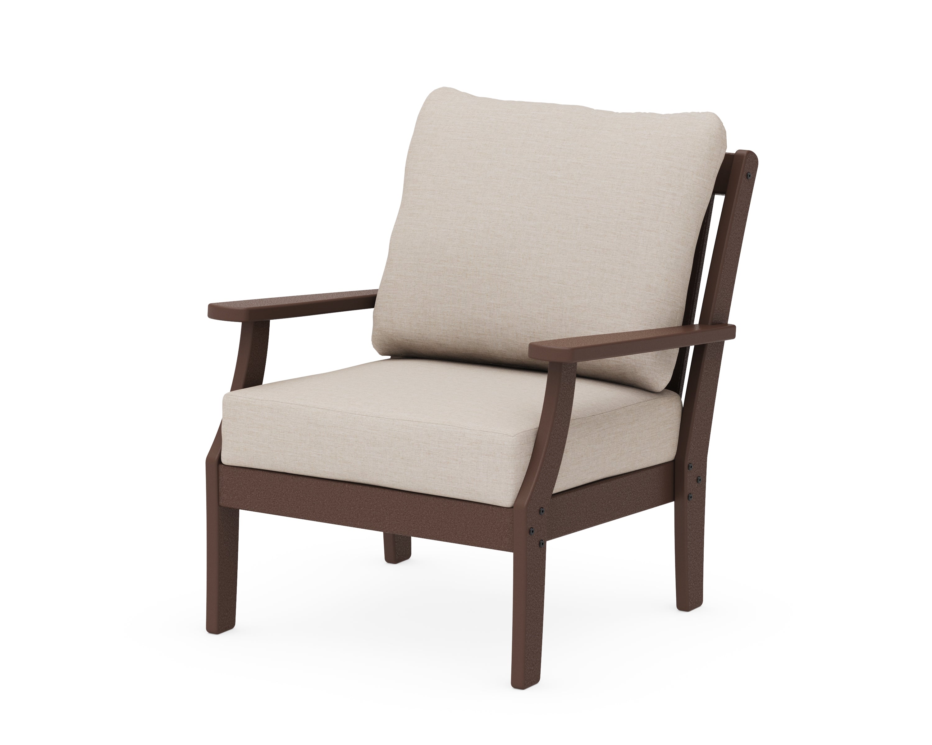 POLYWOOD® Braxton Deep Seating Chair in Mahogany / Cast Ash