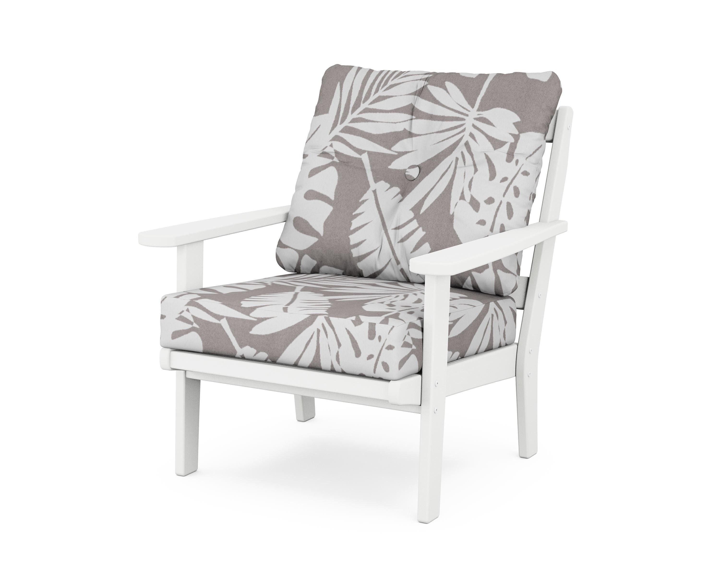 POLYWOOD® Mission Deep Seating Chair in White / Leaf Grey Mist