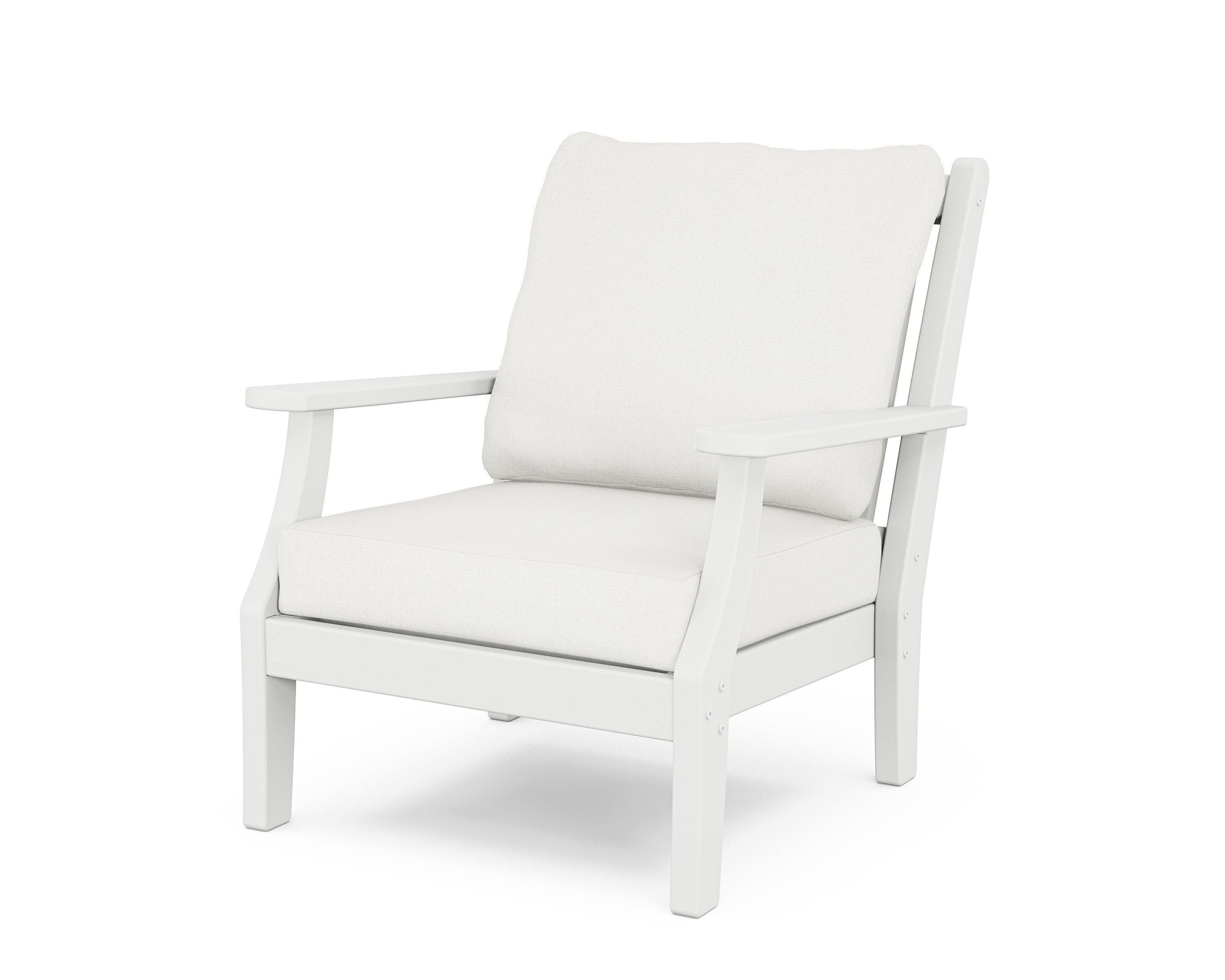 Country Living Wovendale Deep Seating Chair in White / Natural Linen