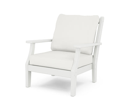 Country Living Wovendale Deep Seating Chair in White / Natural Linen