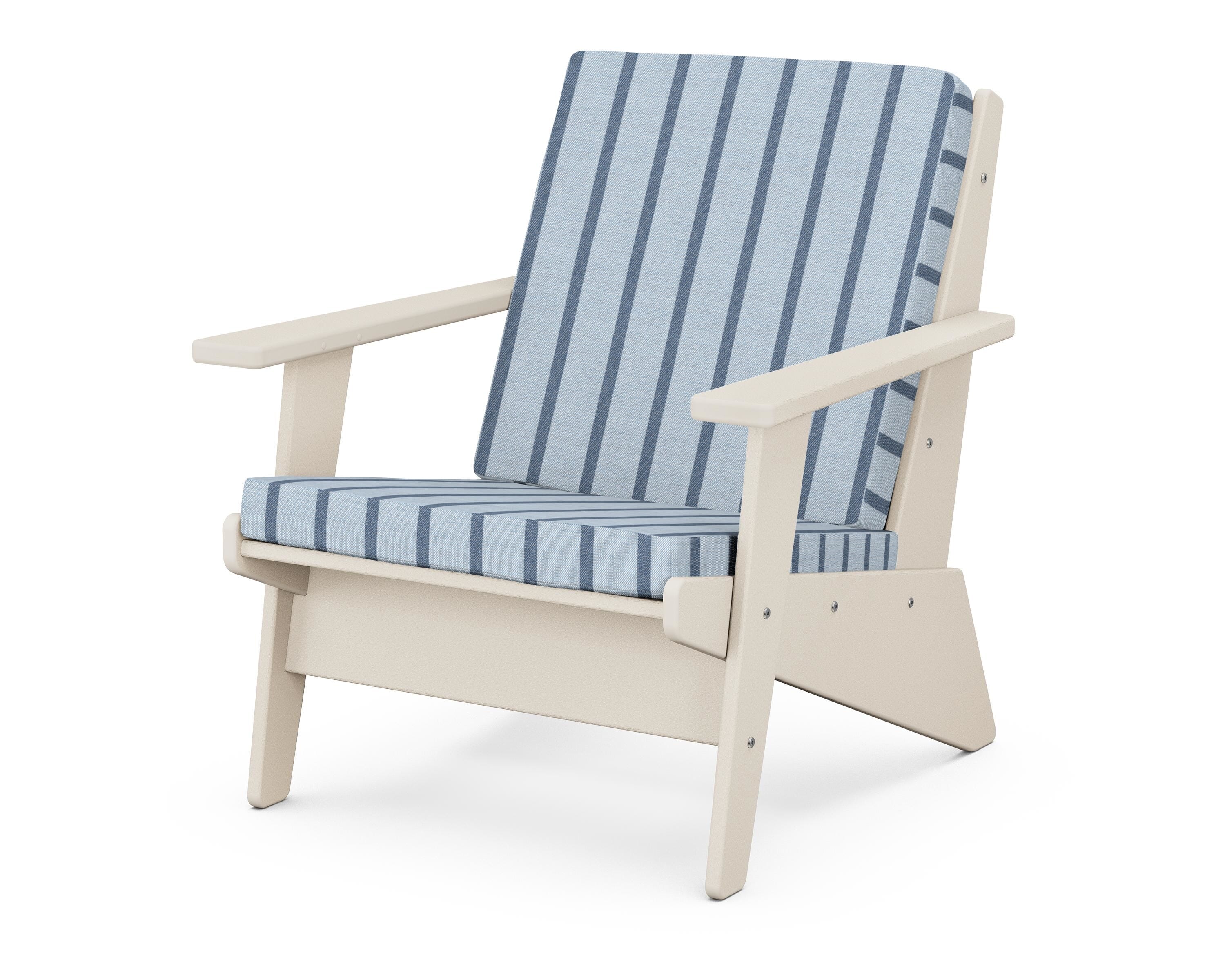 POLYWOOD® Riviera Modern Lounge Chair in Sand / Unwind Sky