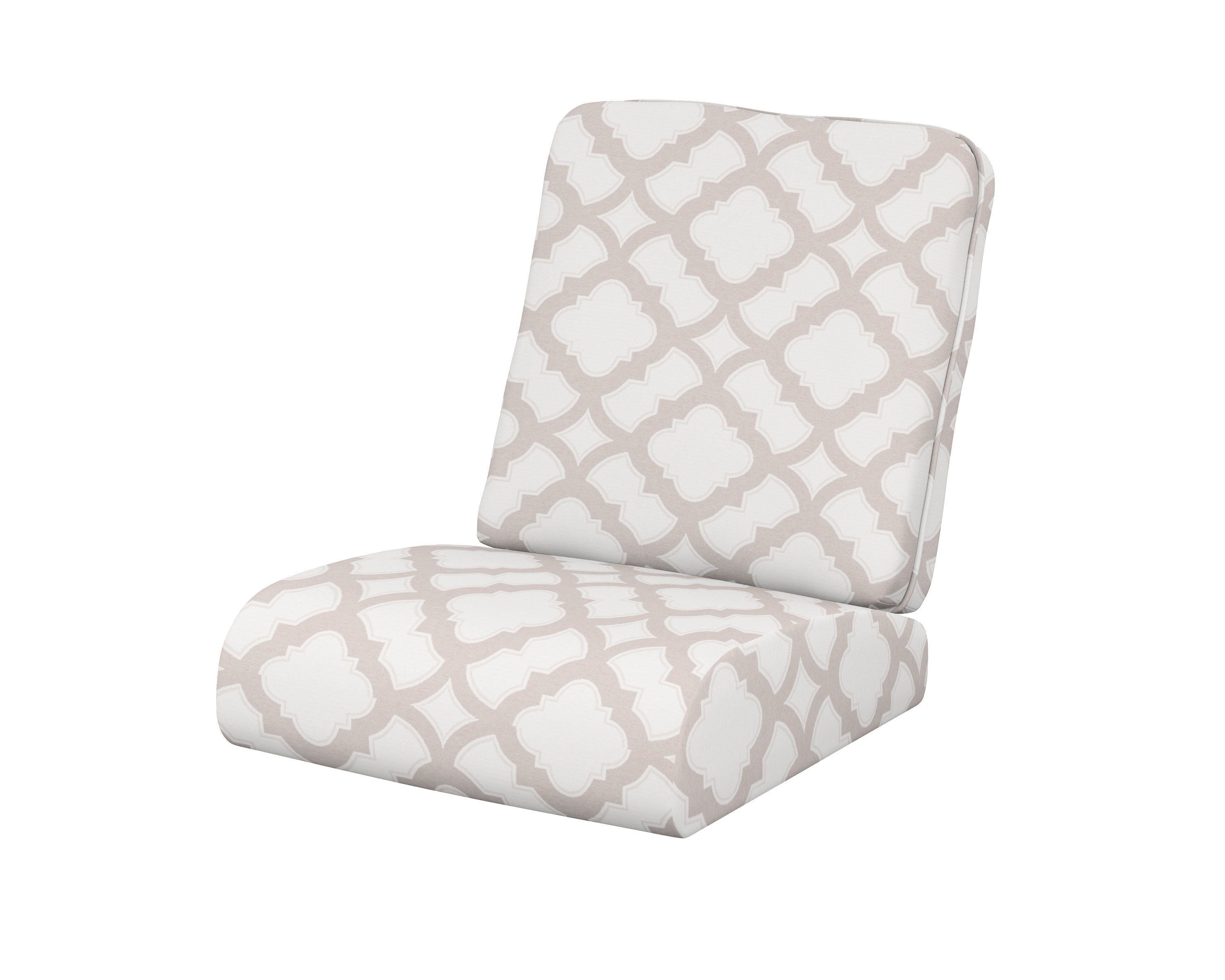 POLYWOOD® Club Seat/Back Cushion in Trellis Dune Burlap