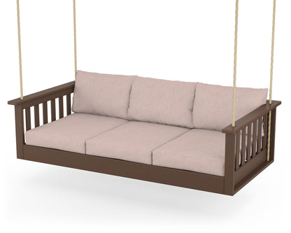 POLYWOOD® Vineyard Daybed Swing in Mahogany / Play Cameo