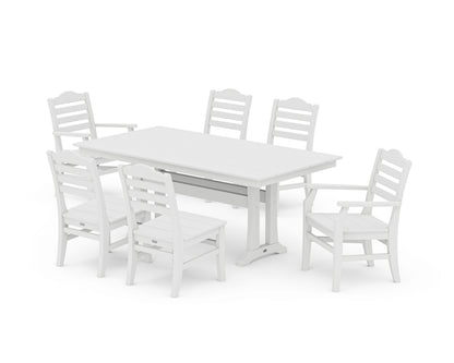 POLYWOOD® Savannah 7-Piece Farmhouse Dining Set with Trestle Legs in White
