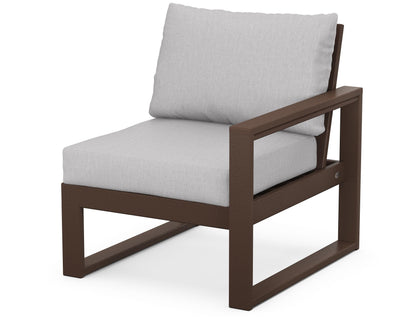 POLYWOOD® EDGE Modular Right Arm Chair in Mahogany / Granite