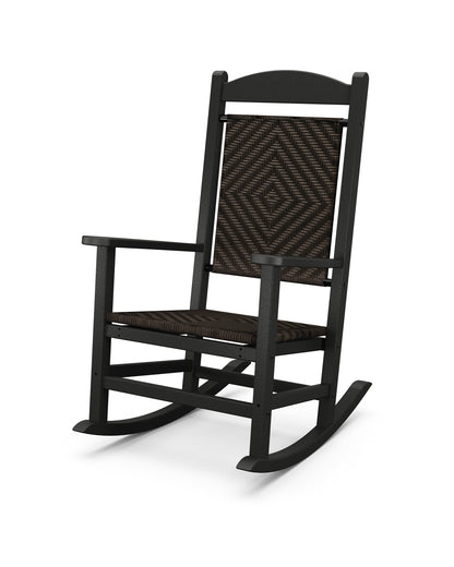 POLYWOOD® Presidential Woven Rocking Chair in Black / Cahaba