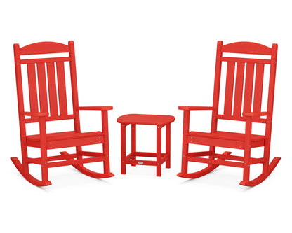 POLYWOOD® Presidential Rocker 3-Piece Set in Sunset Red