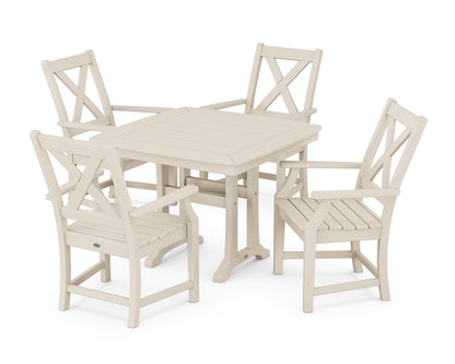 POLYWOOD® Braxton 5-Piece Dining Set with Trestle Legs in Sand