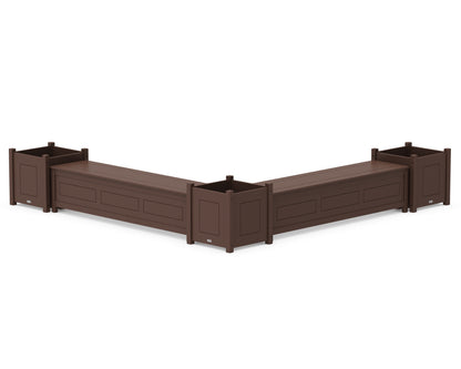 Country Living 72" Country Living L- Shaped Planter Storage Bench Corner Set- Large in Mahogany