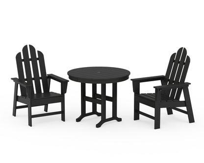 POLYWOOD® Long Island 3-Piece Round Dining Set in Black