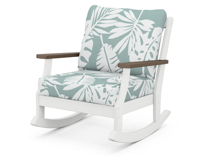 POLYWOOD® Braxton Deep Seating Rocking Chair in White / Kona / Leaf Glacier Spa
