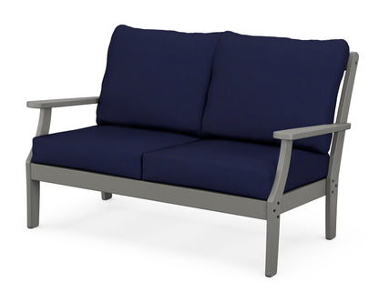 POLYWOOD® Braxton Deep Seating Loveseat in Slate Grey / Navy