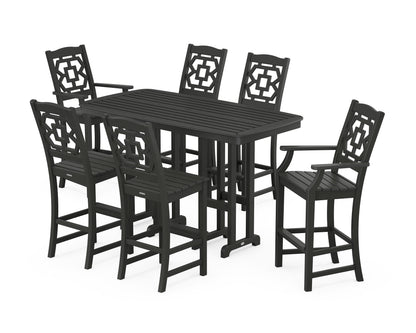 Martha Stewart by POLYWOOD® Chinoiserie 7-Piece Bar Set in Black