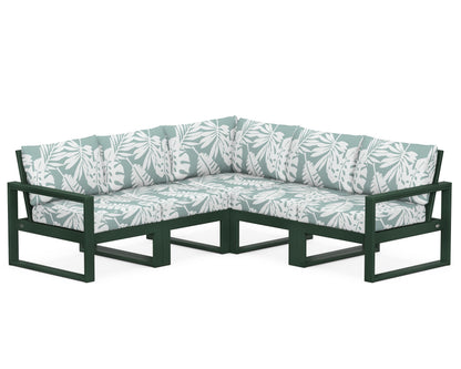 POLYWOOD® EDGE 5-Piece Modular Deep Seating Set in Green / Leaf Glacier Spa
