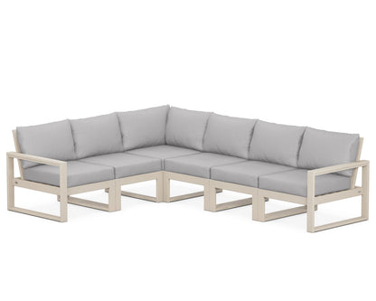 POLYWOOD® EDGE 6-Piece Modular Deep Seating Set in Sand / Granite