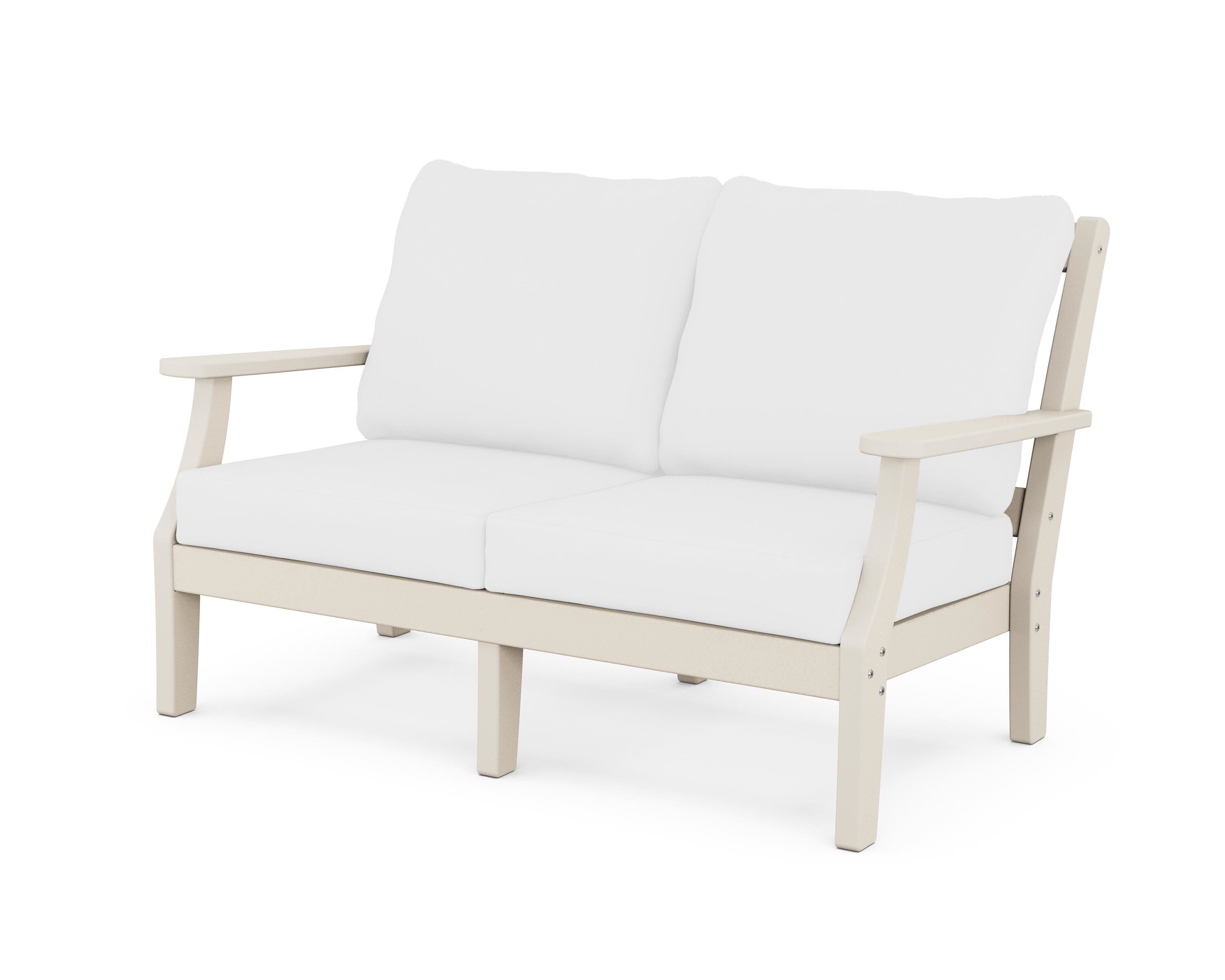Martha Stewart by POLYWOOD® Chinoiserie Deep Seating Loveseat in Sand / Natural
