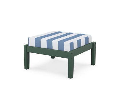 Unbranded Deep Seating Ottoman in Green / Cabana Stripe Sky Blue