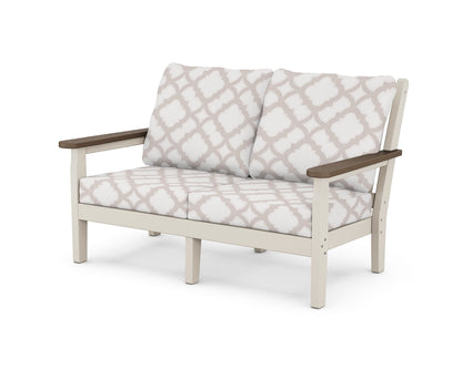 POLYWOOD® Chippendale Deep Seating Loveseat in Sand / Kona / Trellis Dune Burlap
