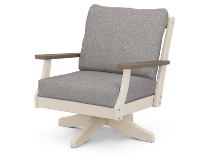 POLYWOOD® Braxton Deep Seating Swivel Chair in Sand / Kona / Grey Mist