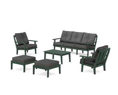 POLYWOOD® Mission 6-Piece Lounge Sofa Set in Green / Spectrum Carbon