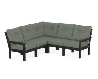 POLYWOOD® Vineyard 5-Piece Sectional in Black / Cast Sage