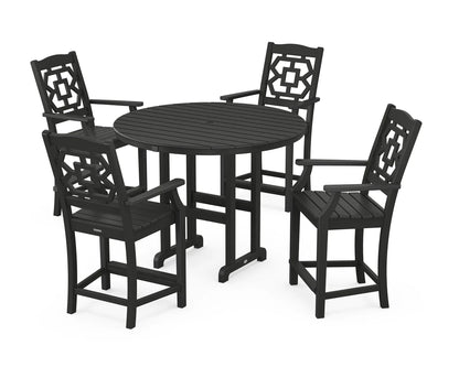 Chinoiserie 5-Piece Round Farmhouse Counter Set