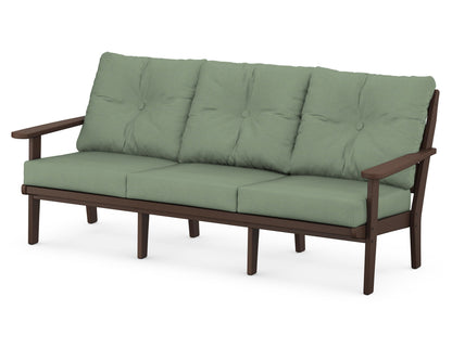 POLYWOOD® Lakeside Deep Seating Sofa in Mahogany / Exhale Rainwashed
