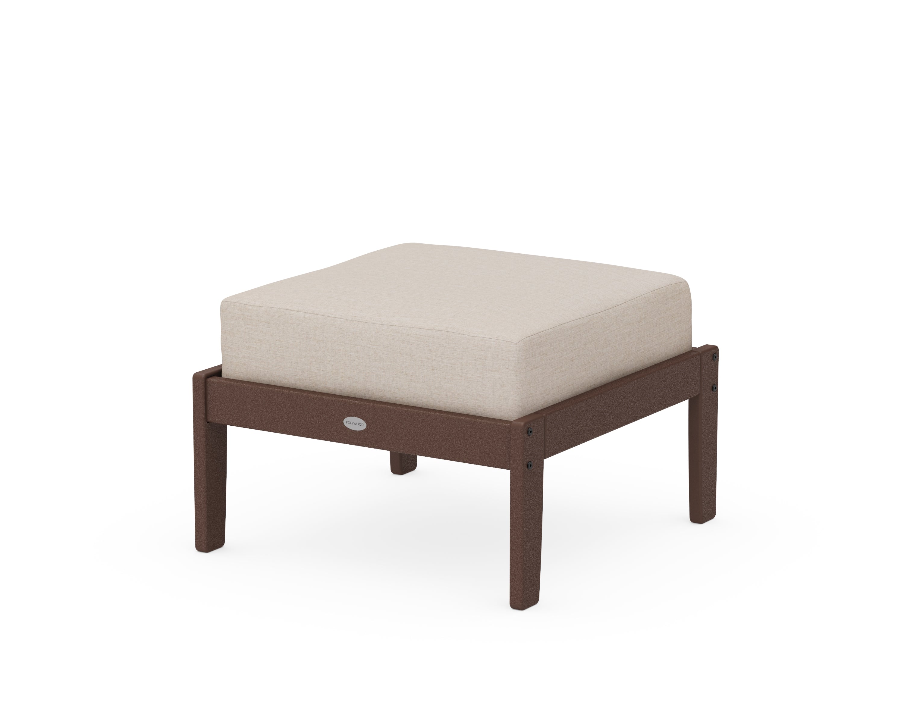 POLYWOOD® Braxton Deep Seating Ottoman in Mahogany / Cast Ash