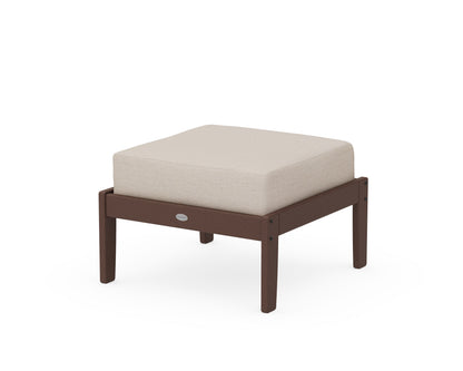 POLYWOOD® Braxton Deep Seating Ottoman in Mahogany / Cast Ash