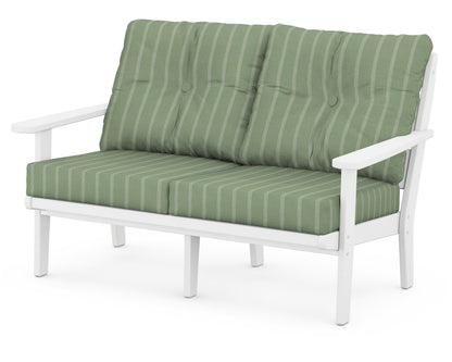 POLYWOOD® Lakeside Deep Seating Loveseat in White / Unwind Rainwashed