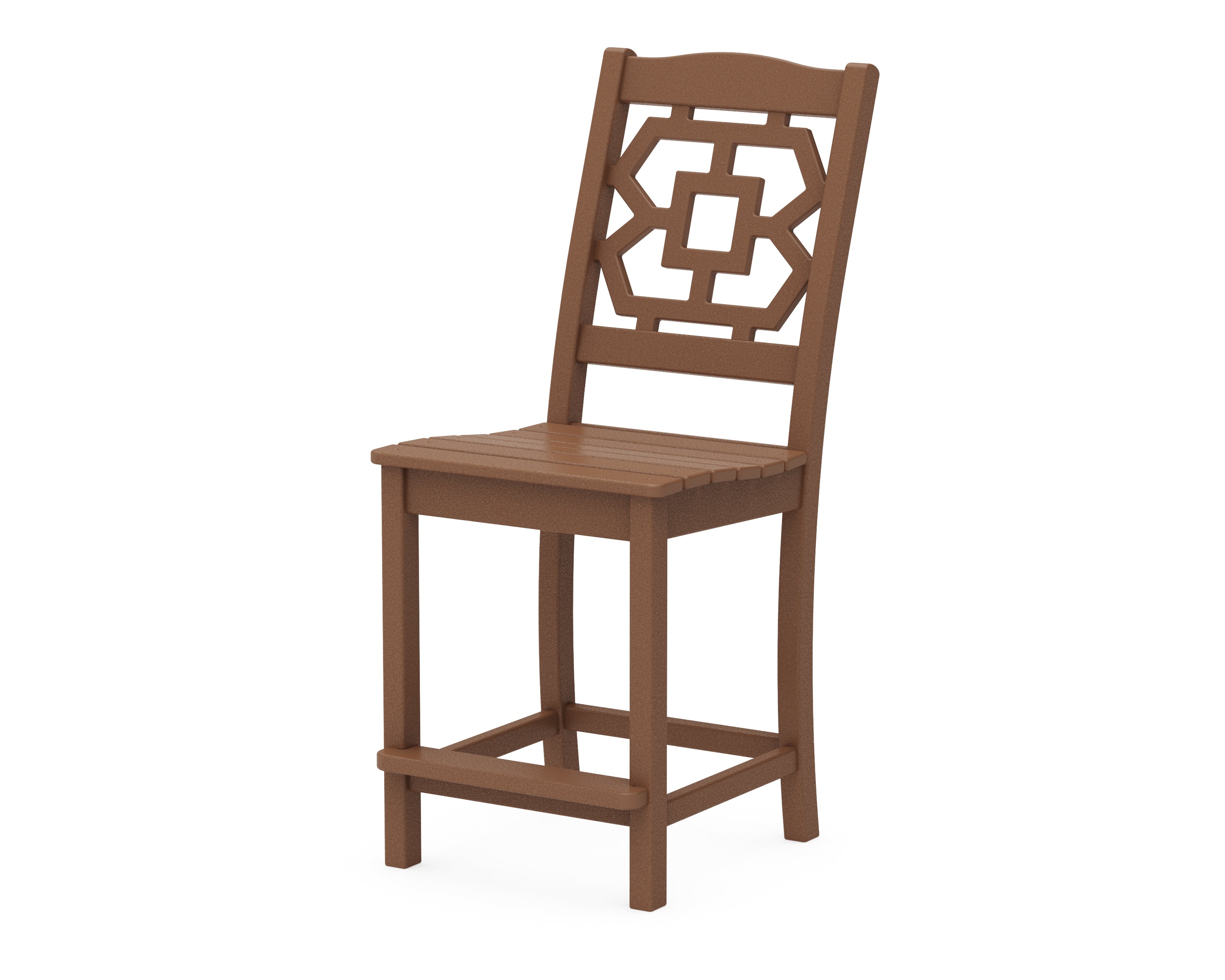 Martha Stewart by POLYWOOD® Chinoiserie Counter Side Chair in Teak