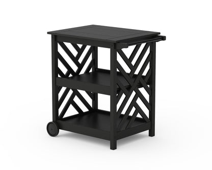 POLYWOOD® Chippendale Bar Cart in Black