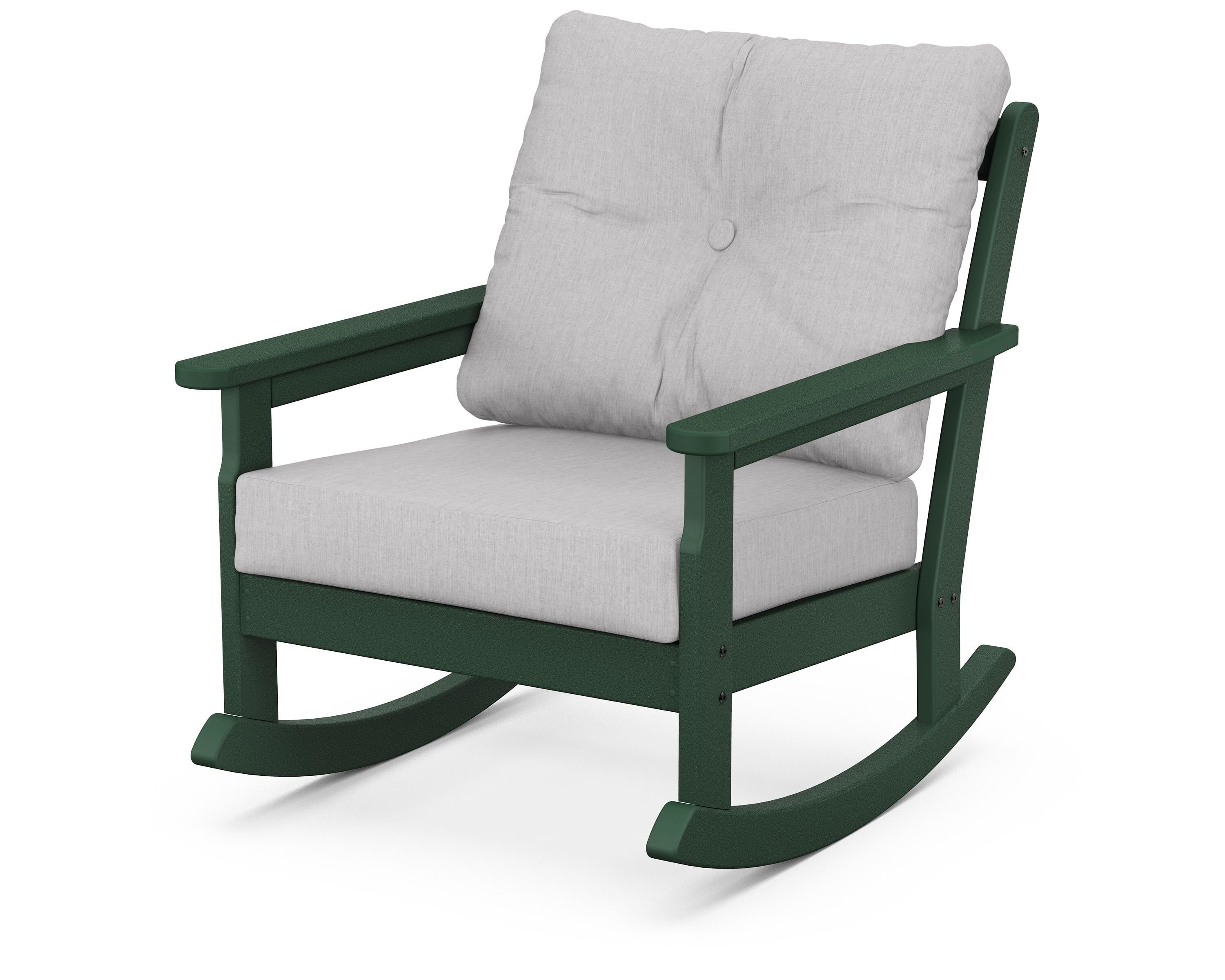 POLYWOOD® Vineyard Deep Seating Rocking Chair in Green / Granite