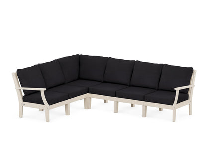 POLYWOOD® Braxton Modular 6-Piece Deep Seating Set in Sand / Midnight Linen