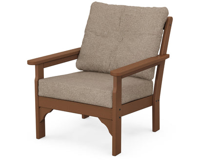 POLYWOOD® Vineyard Deep Seating Chair in Teak / Spiced Burlap