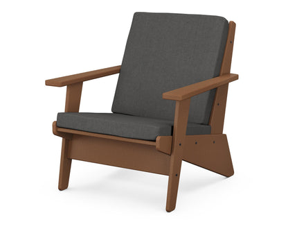 POLYWOOD® Riviera Modern Lounge Chair in Teak / Spectrum Carbon