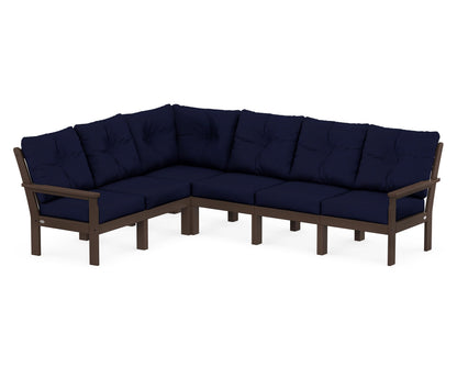 POLYWOOD® Vineyard 6-Piece Sectional in Mahogany / Navy