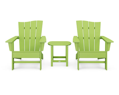 POLYWOOD® Wave 3-Piece Adirondack Chair Set in Lime